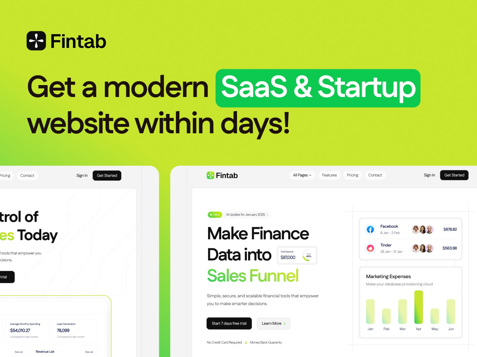 Screenshot of Fintab website