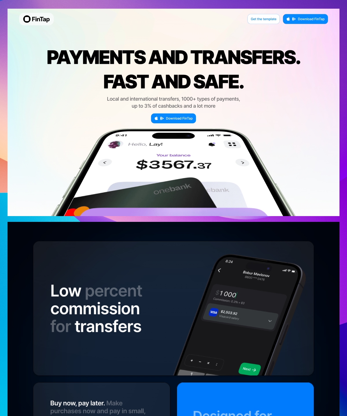 Screenshot of Fintap website