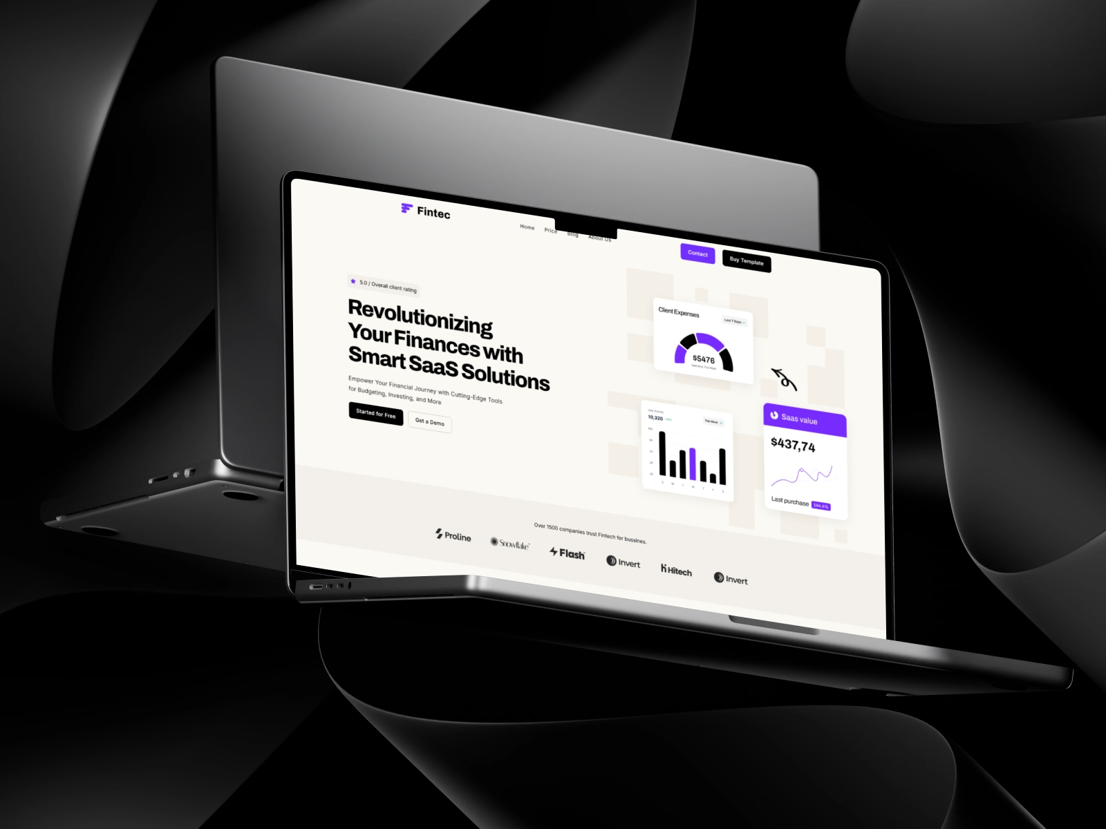 Screenshot of Fintecfin website