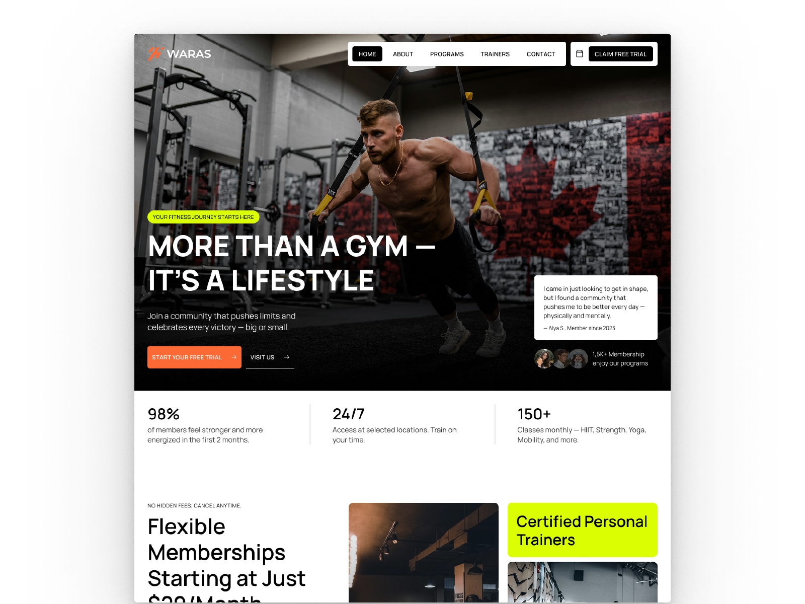 Screenshot of Fitbricks website