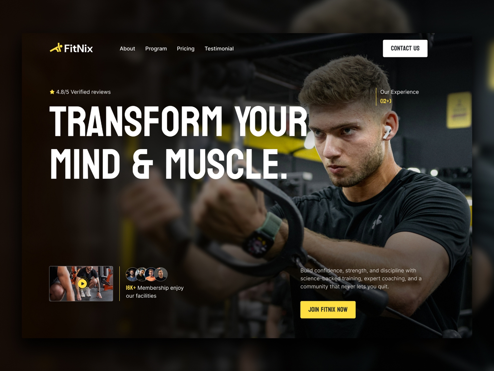 Screenshot of Fitnix website
