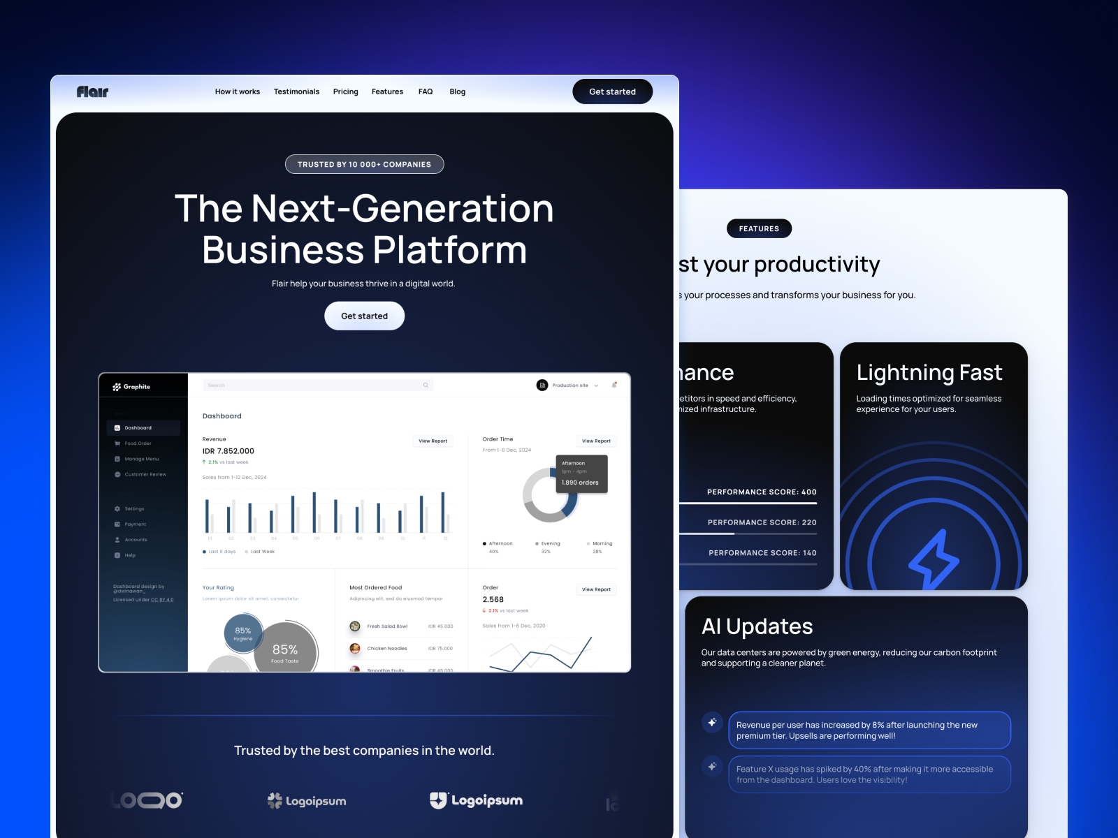 Screenshot of Flair website