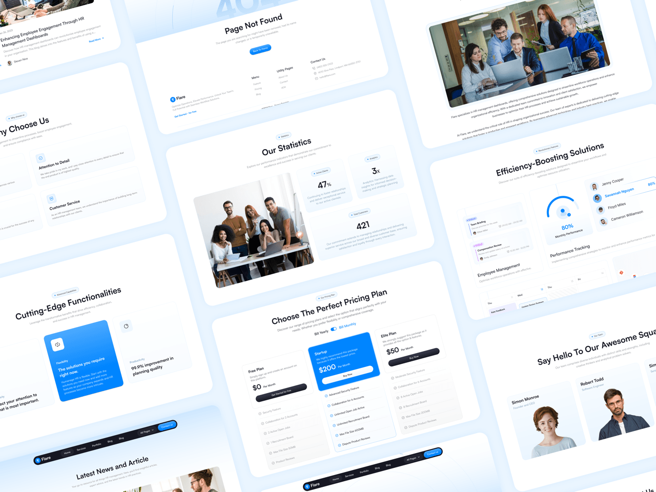 Screenshot of Flare framer template for saas and startup website