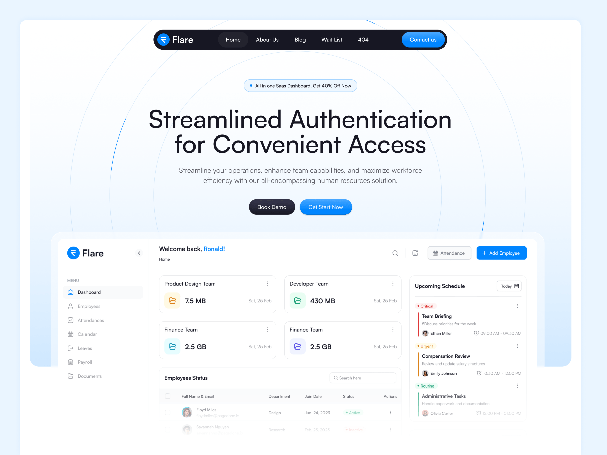 Screenshot 2 of Flare framer template for saas and startup