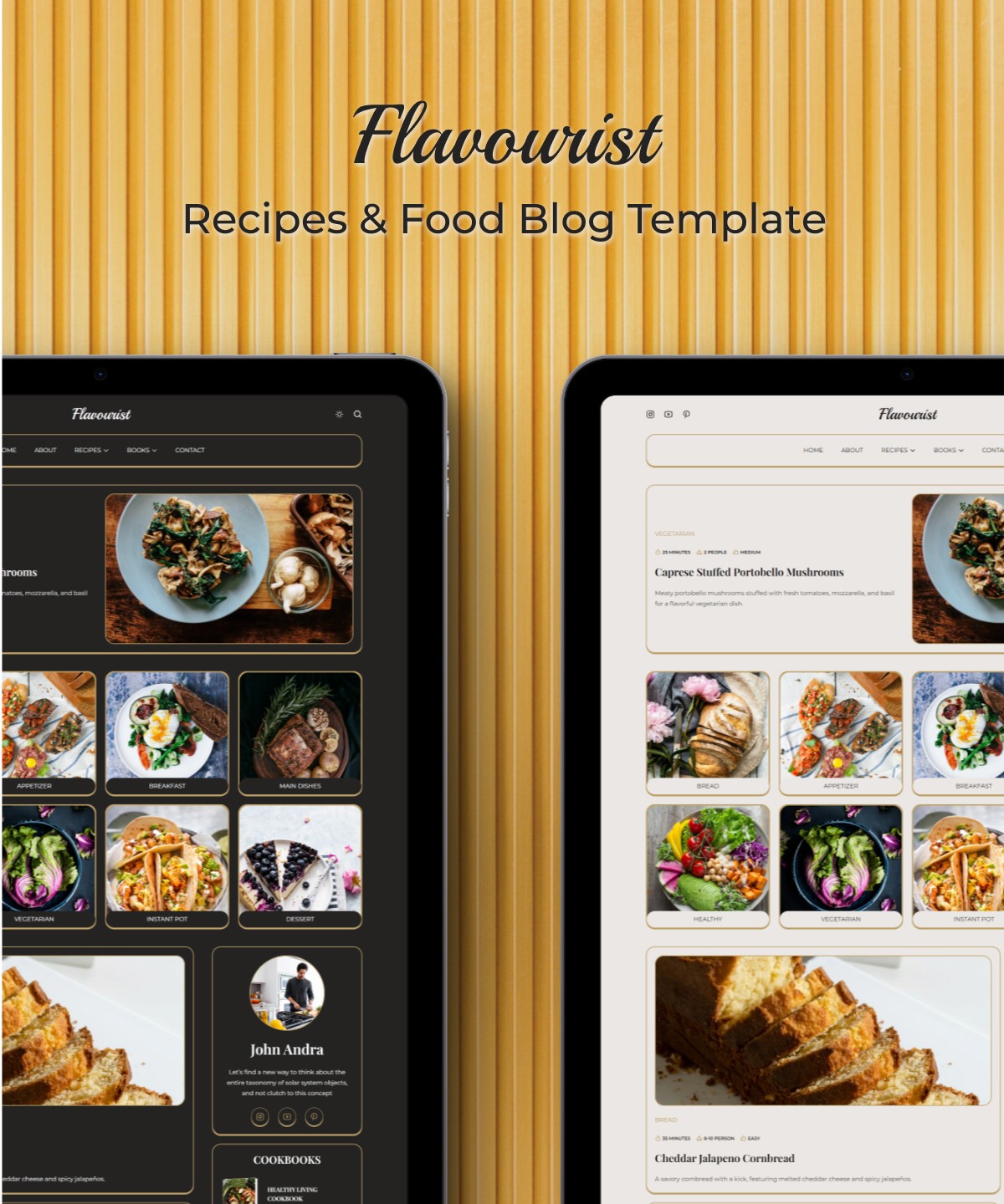 Screenshot 1 of Flavourist recipes blog framer template