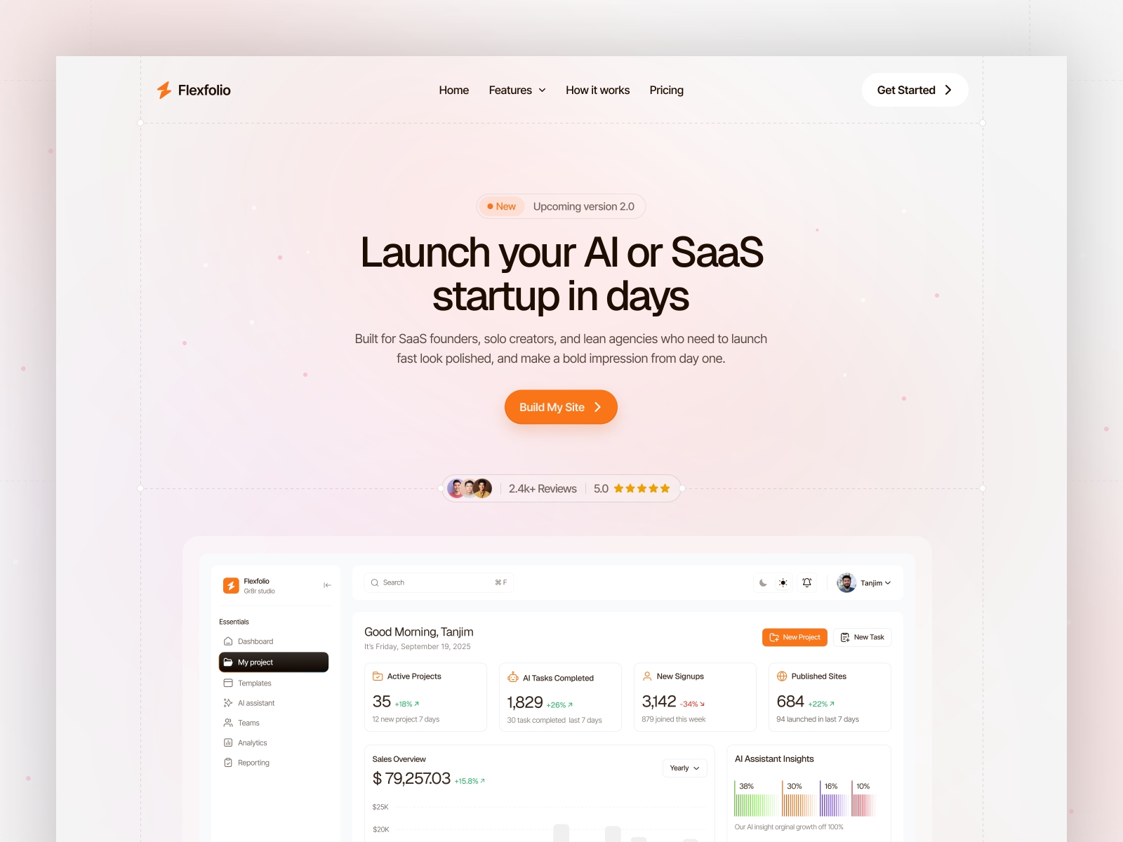 Screenshot of Flexfolio website