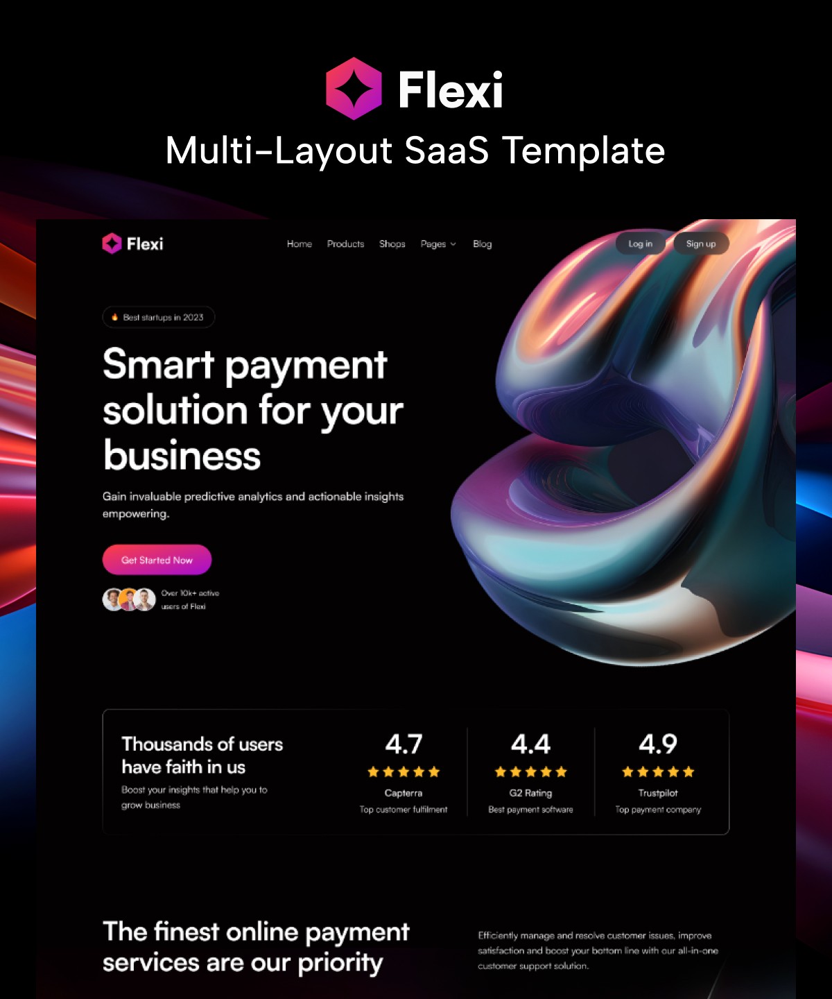 Screenshot of Flexi website