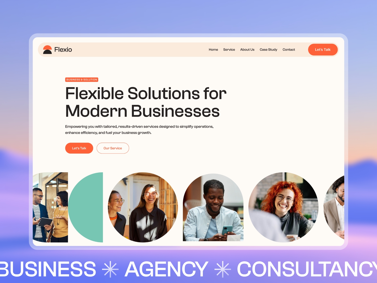 Screenshot of Flexio website