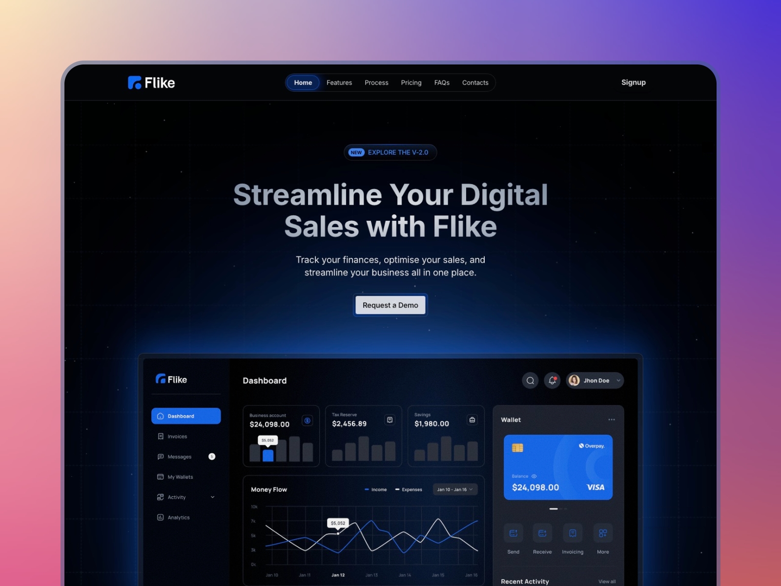 Screenshot of Flike website
