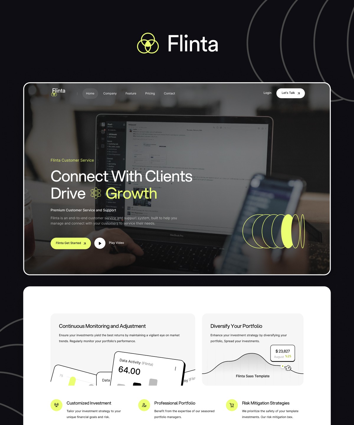 Screenshot of Flinta website