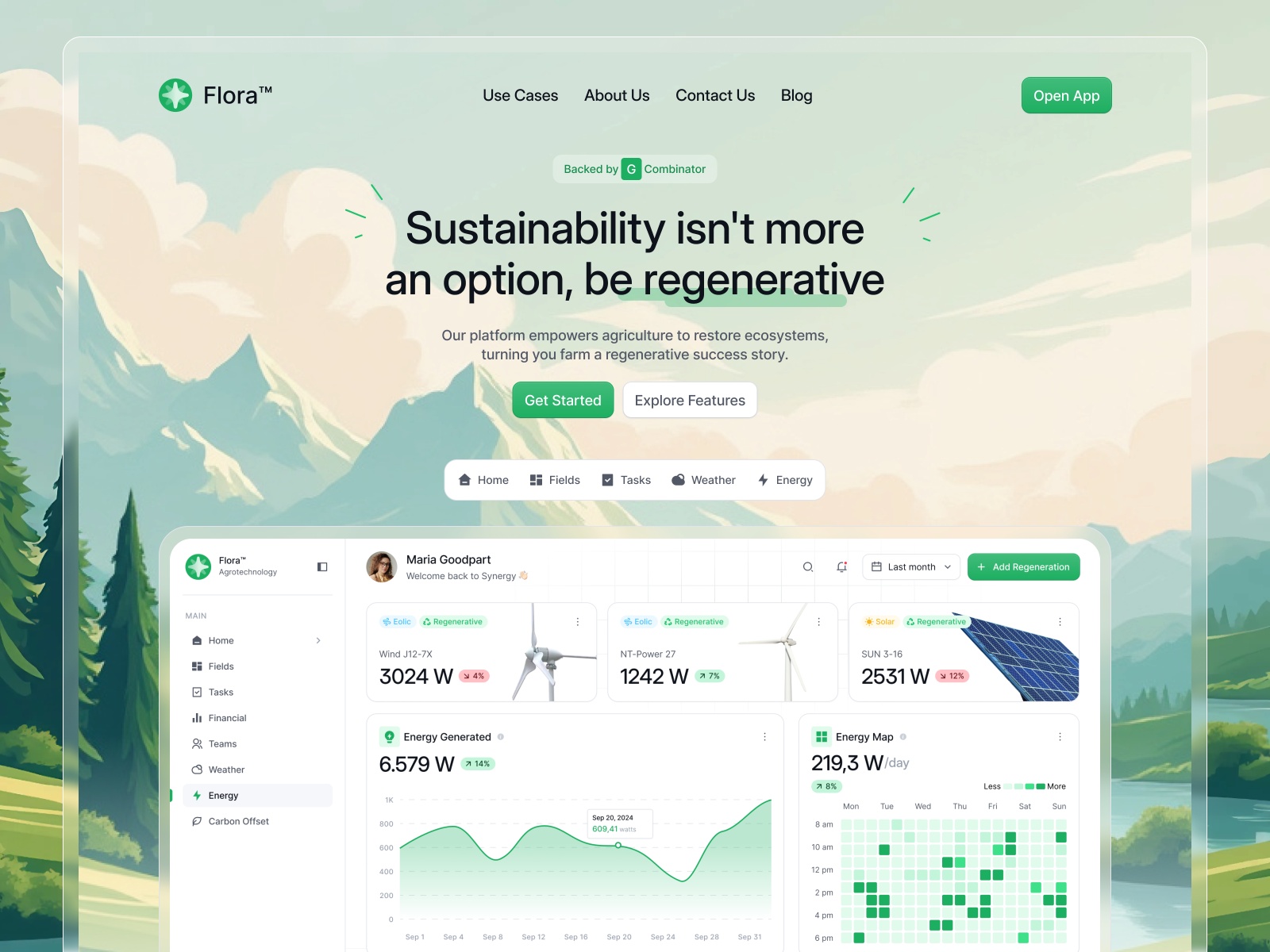 Screenshot of Flora website