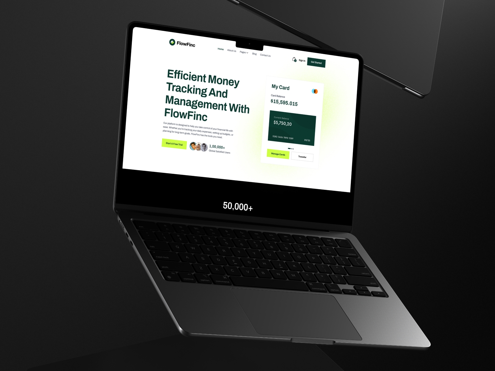 Screenshot of Flowfinc website