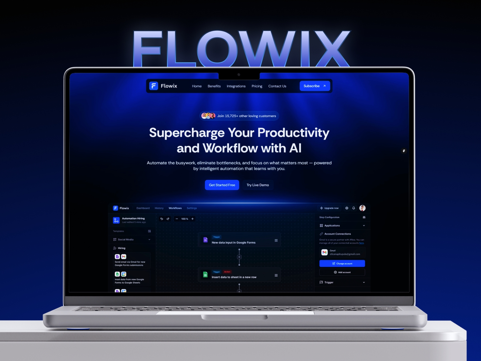 Screenshot of Flowix website