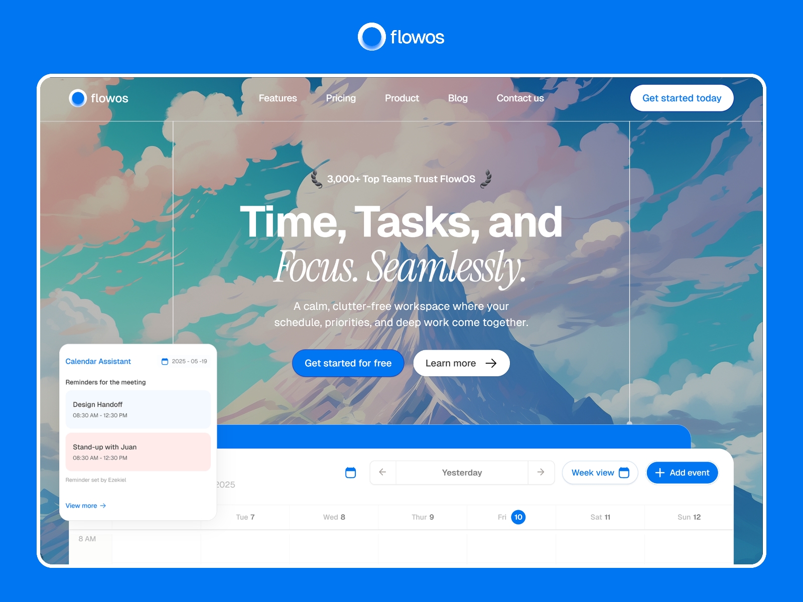 Screenshot of Flowos website