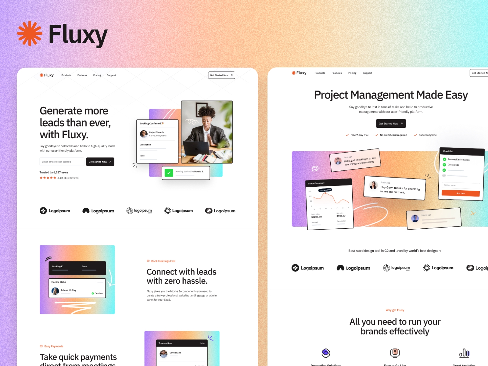 Screenshot of Fluxy website