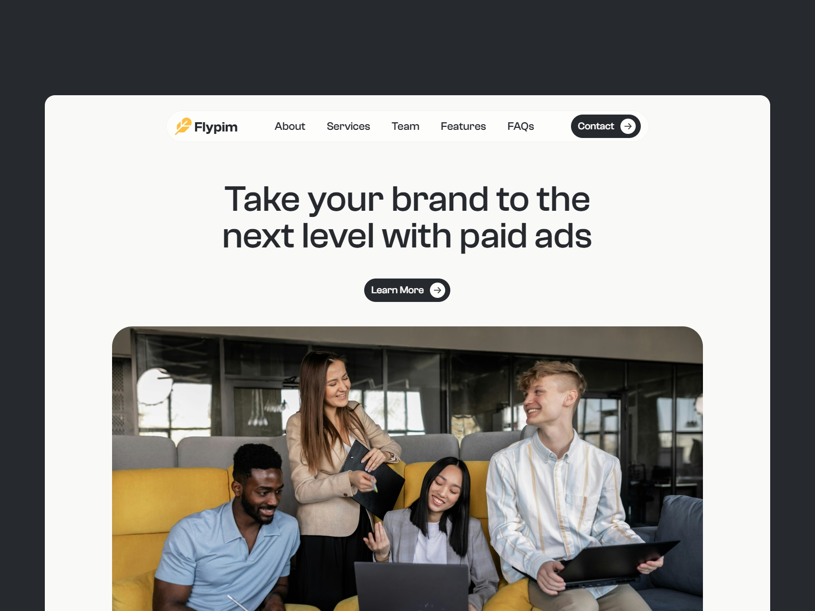 Screenshot of Flypim website