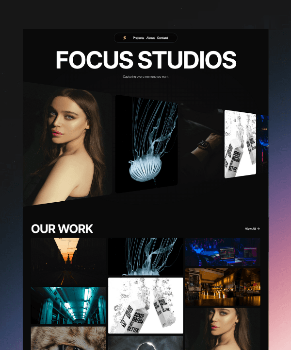 Screenshot of Focusstudios website