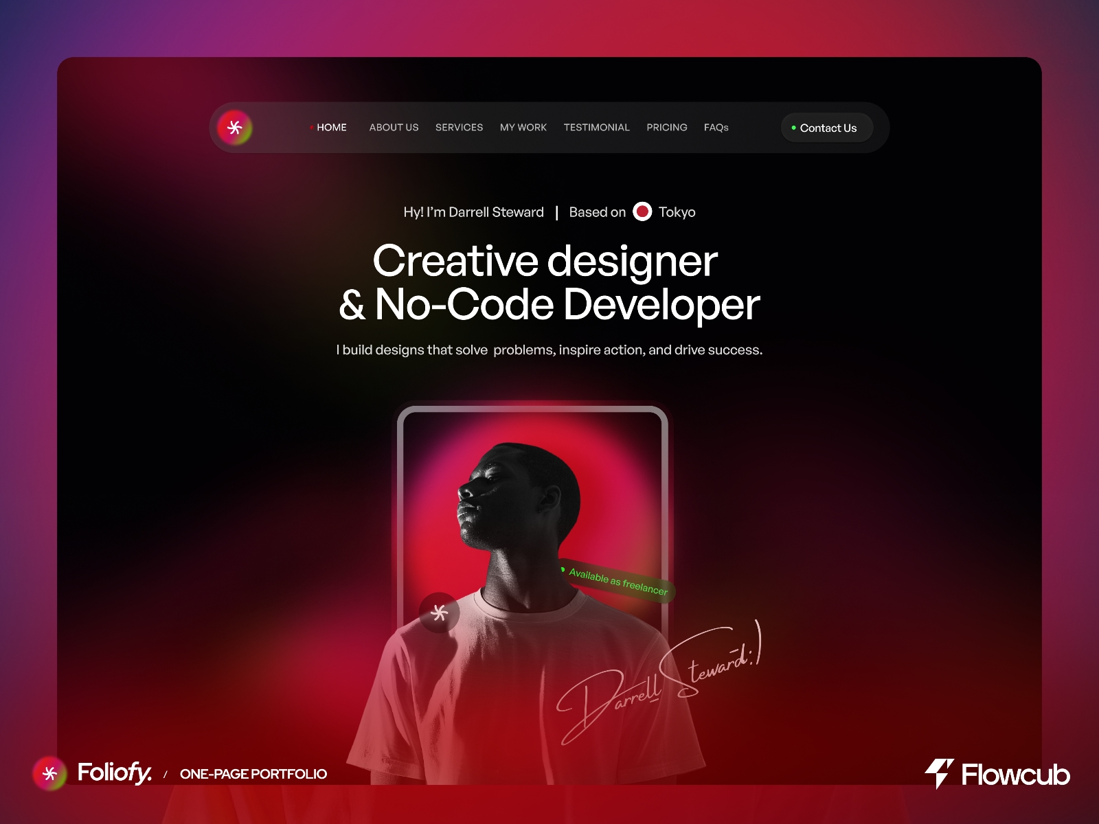 Screenshot of Foliofy website