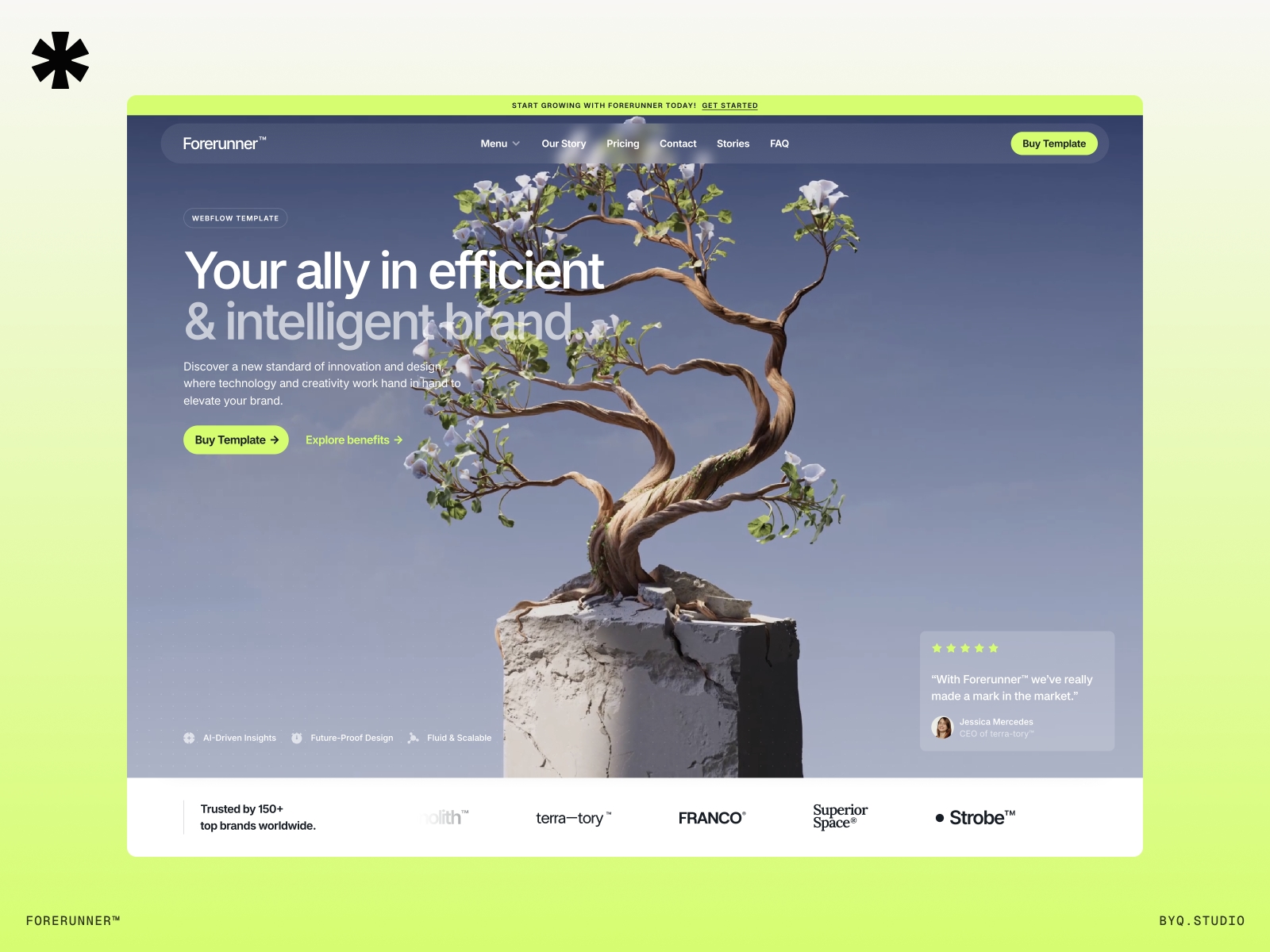Screenshot of Forerunner website