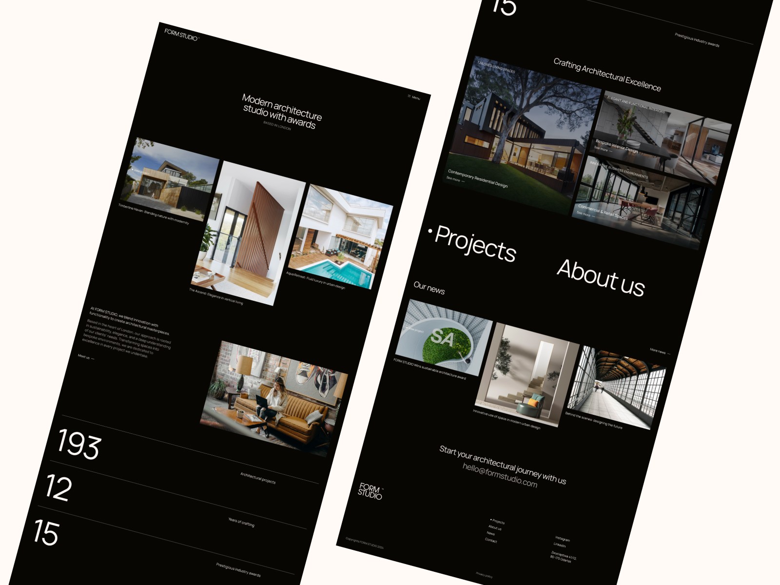 Screenshot of Form studio website