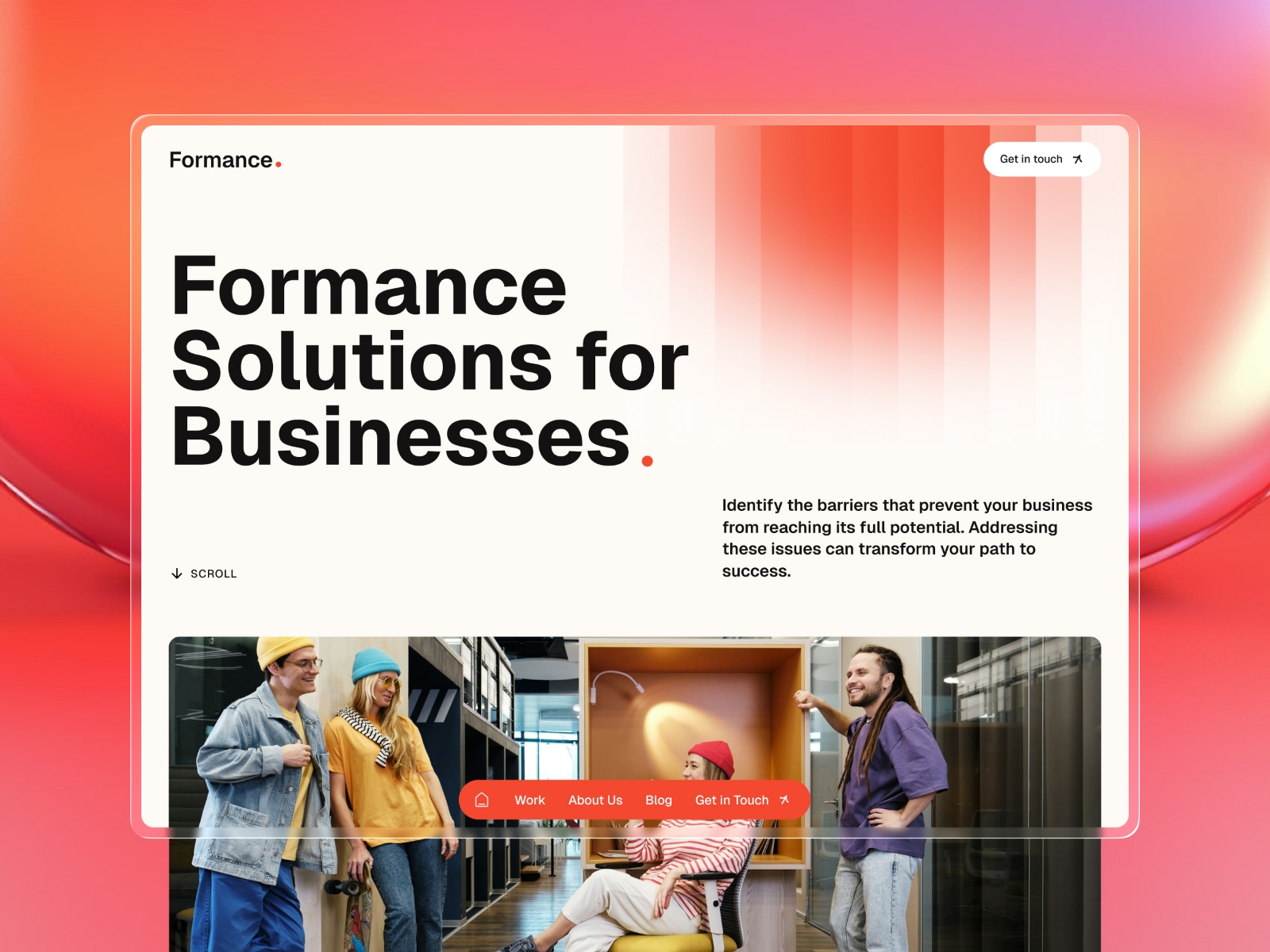 Screenshot of Formance website