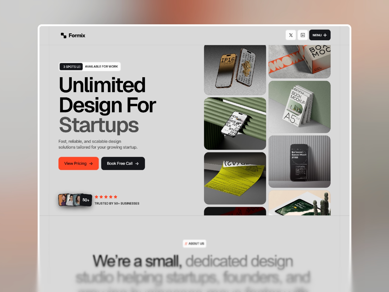 Screenshot of Formix website