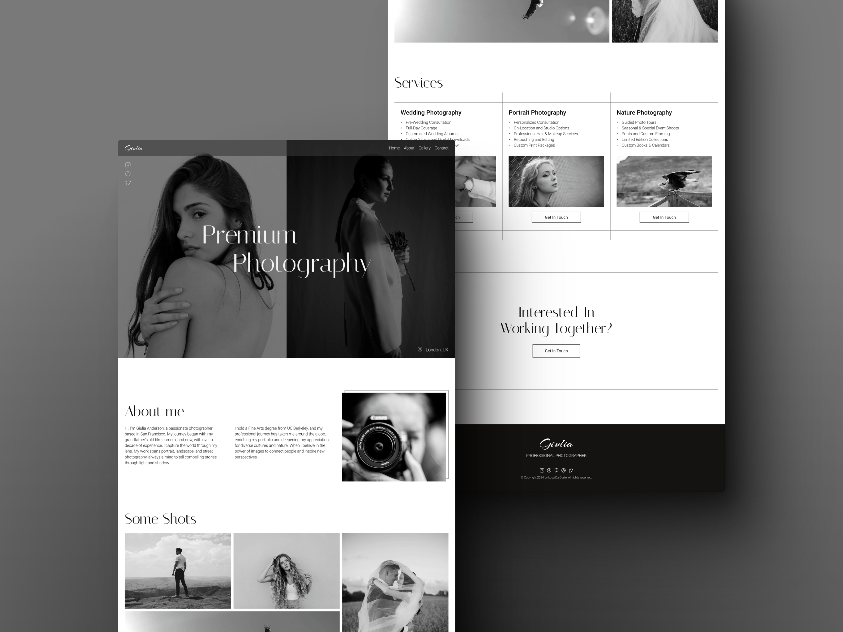 Screenshot of Fotografia website