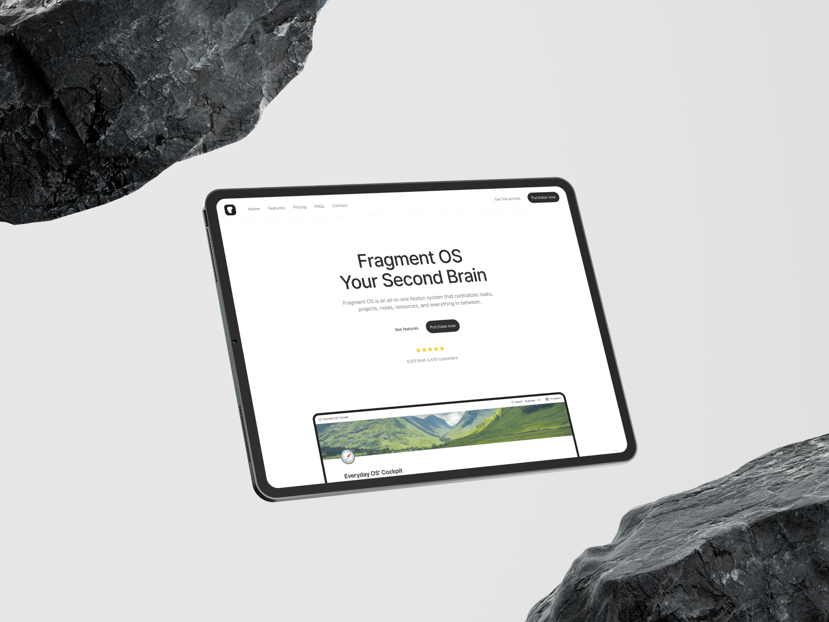 Screenshot of Fragments website