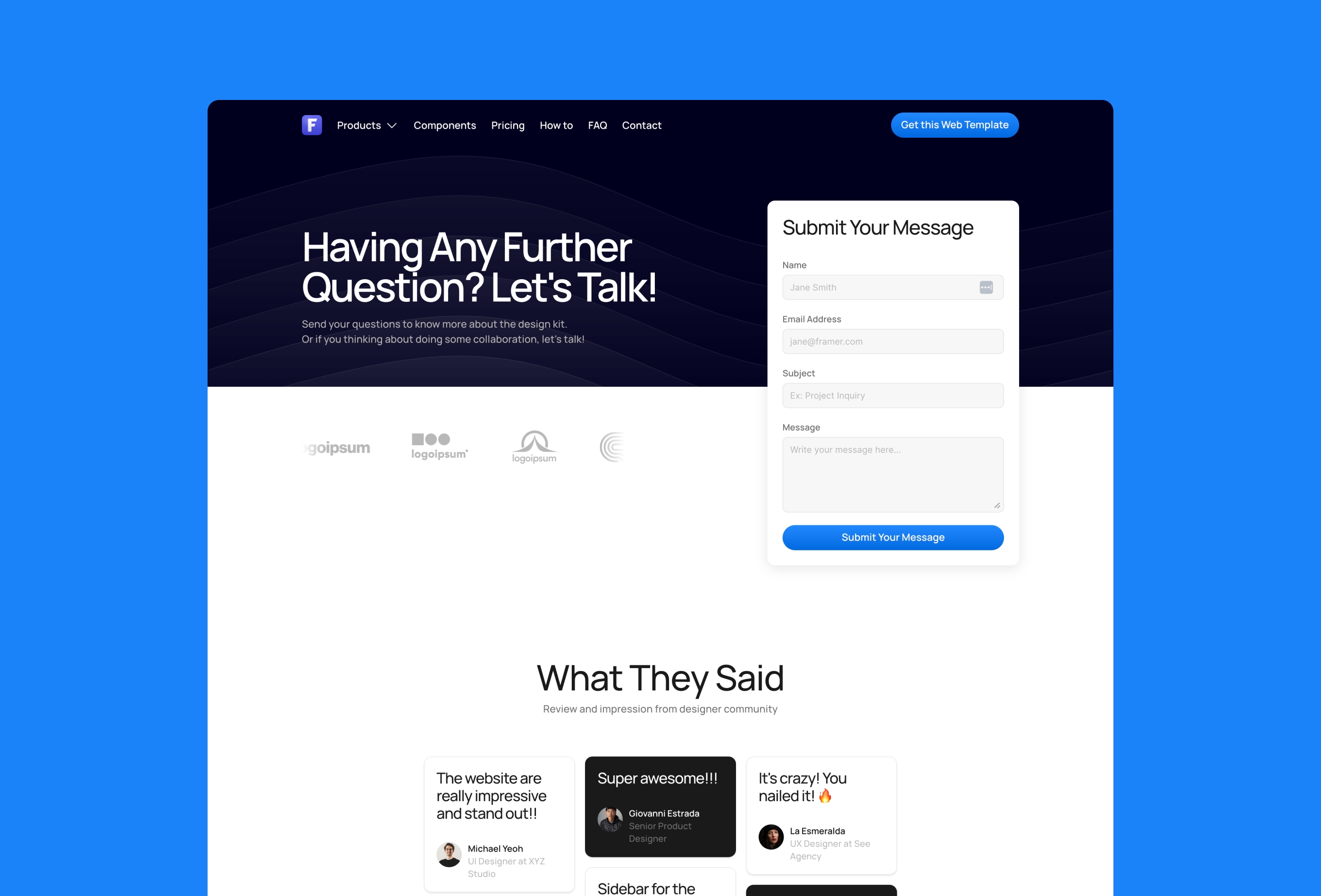 Screenshot 3 of Framekit design kit framer website template