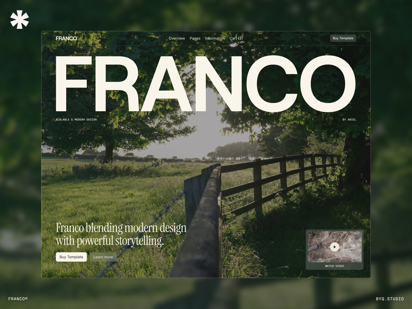 Screenshot of Franco website