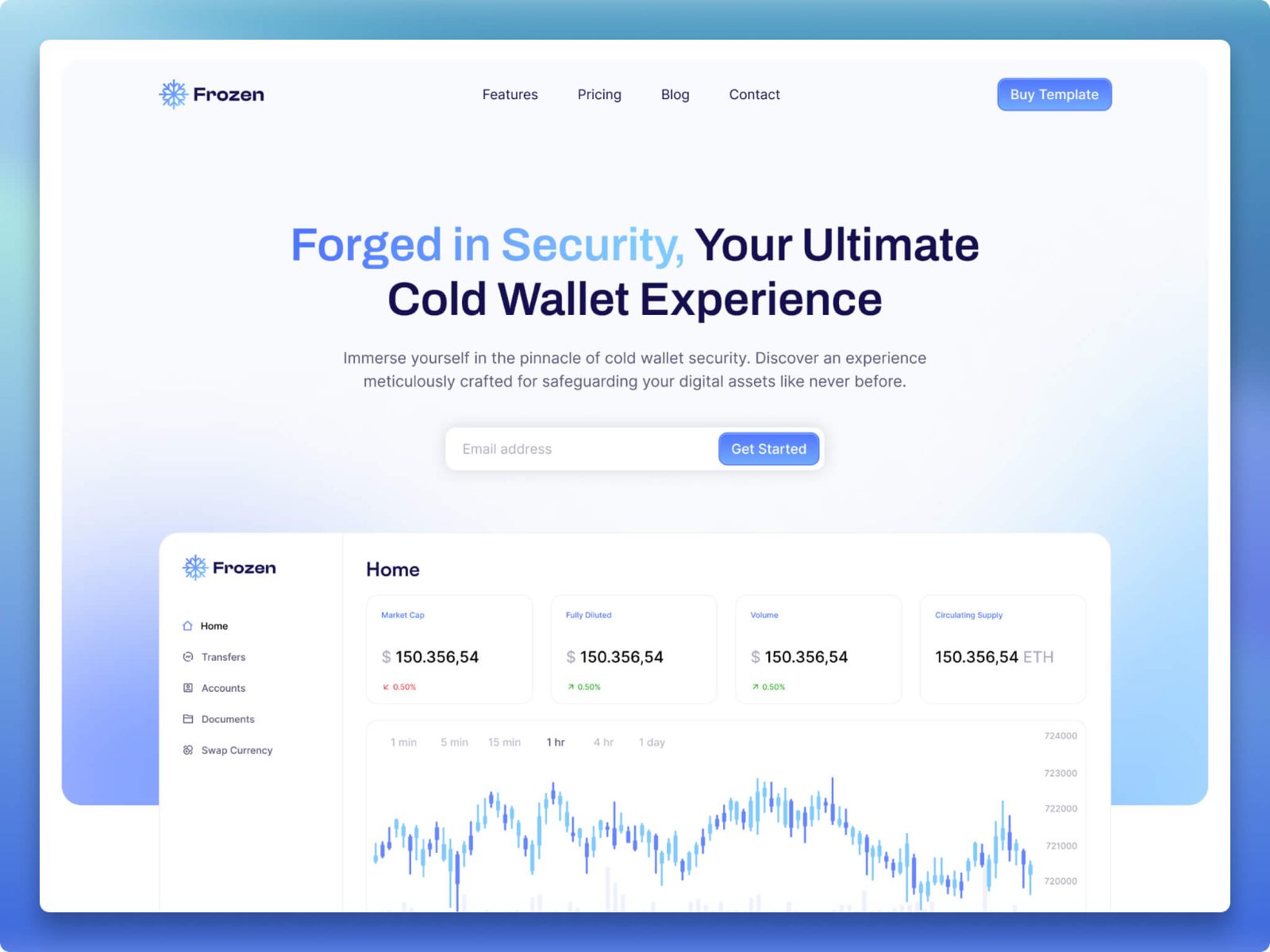 Screenshot of Frozen website