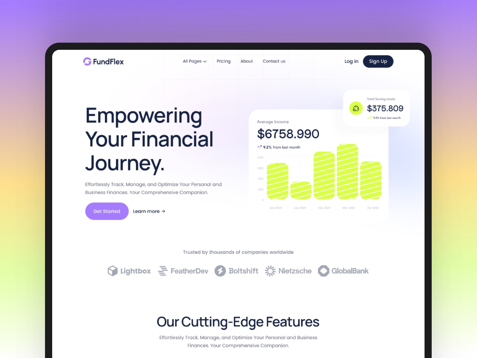 Screenshot of Fundflex website