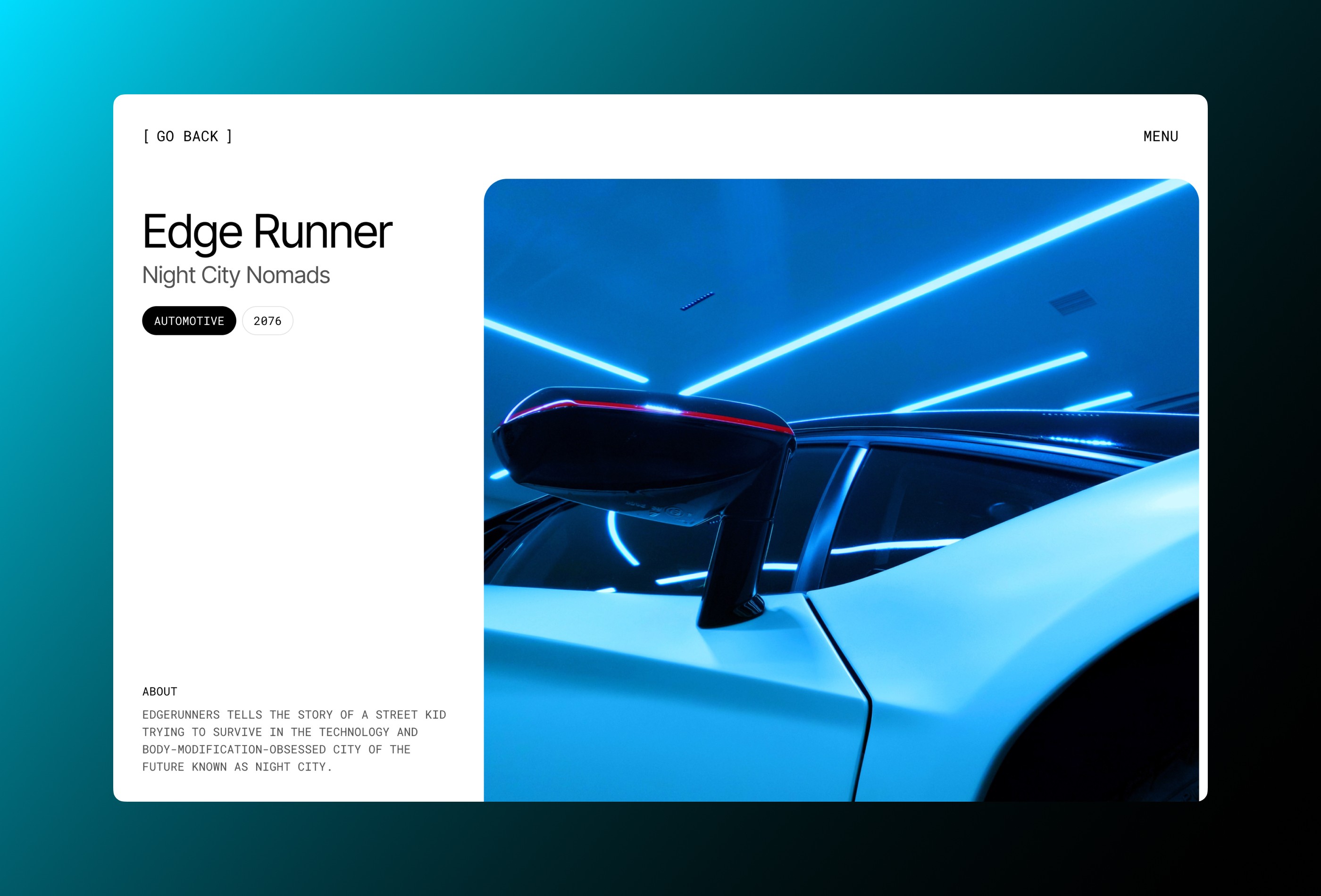 Screenshot 4 of Future cyberpunk portfolio template
