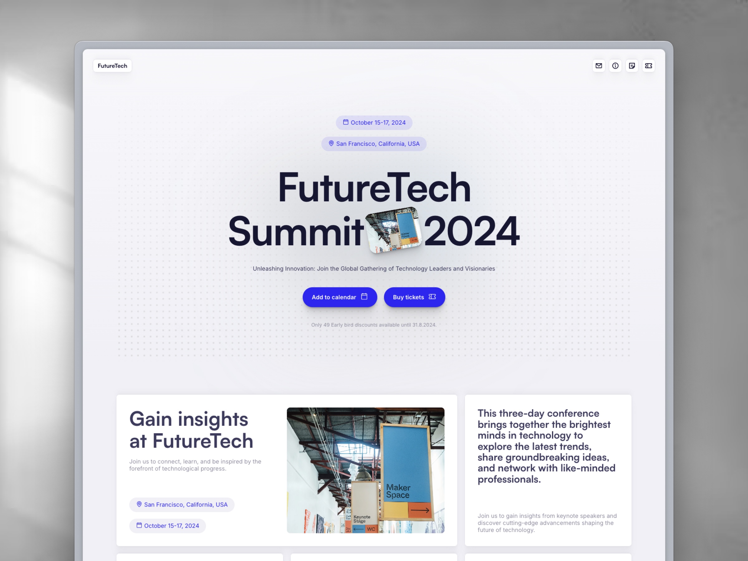 Screenshot of Futuretech website