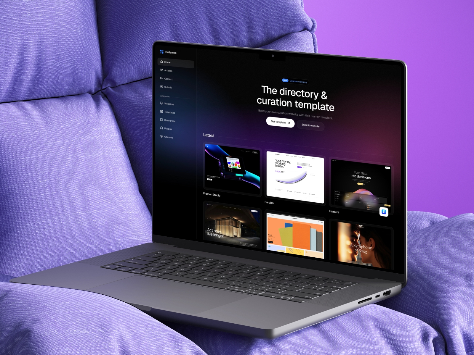 Screenshot of Gallereee website