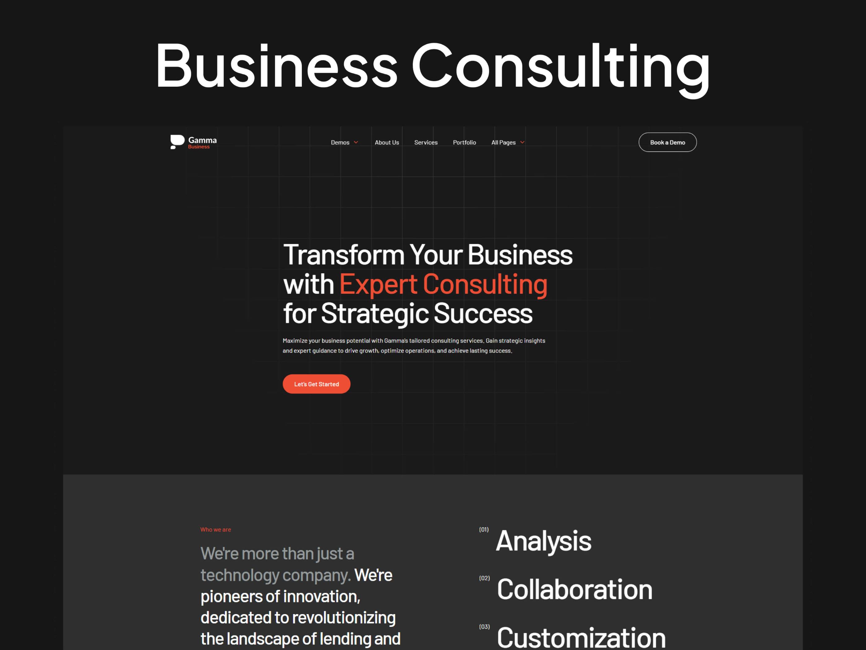 Screenshot of Gamma website