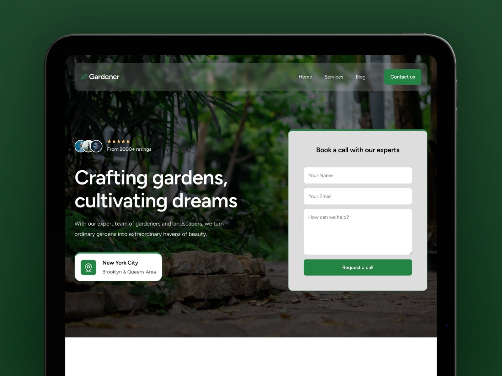 Screenshot of Gardener website
