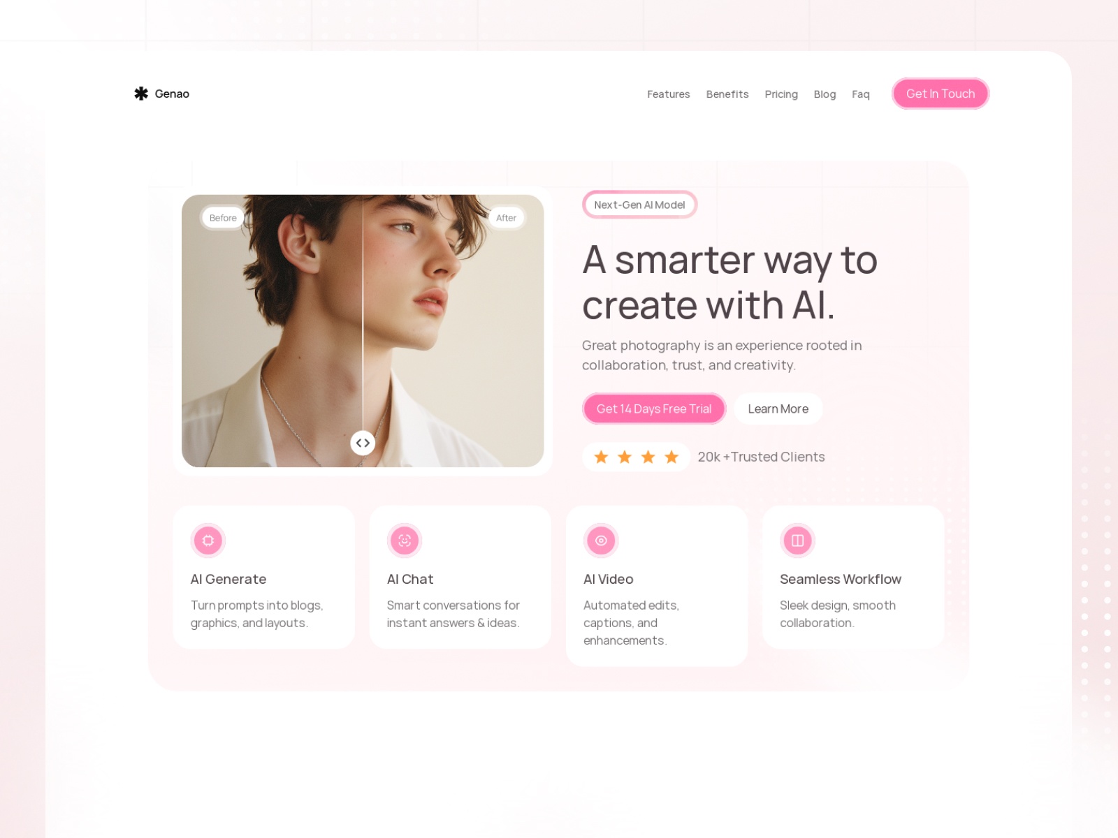 Screenshot of Genao website