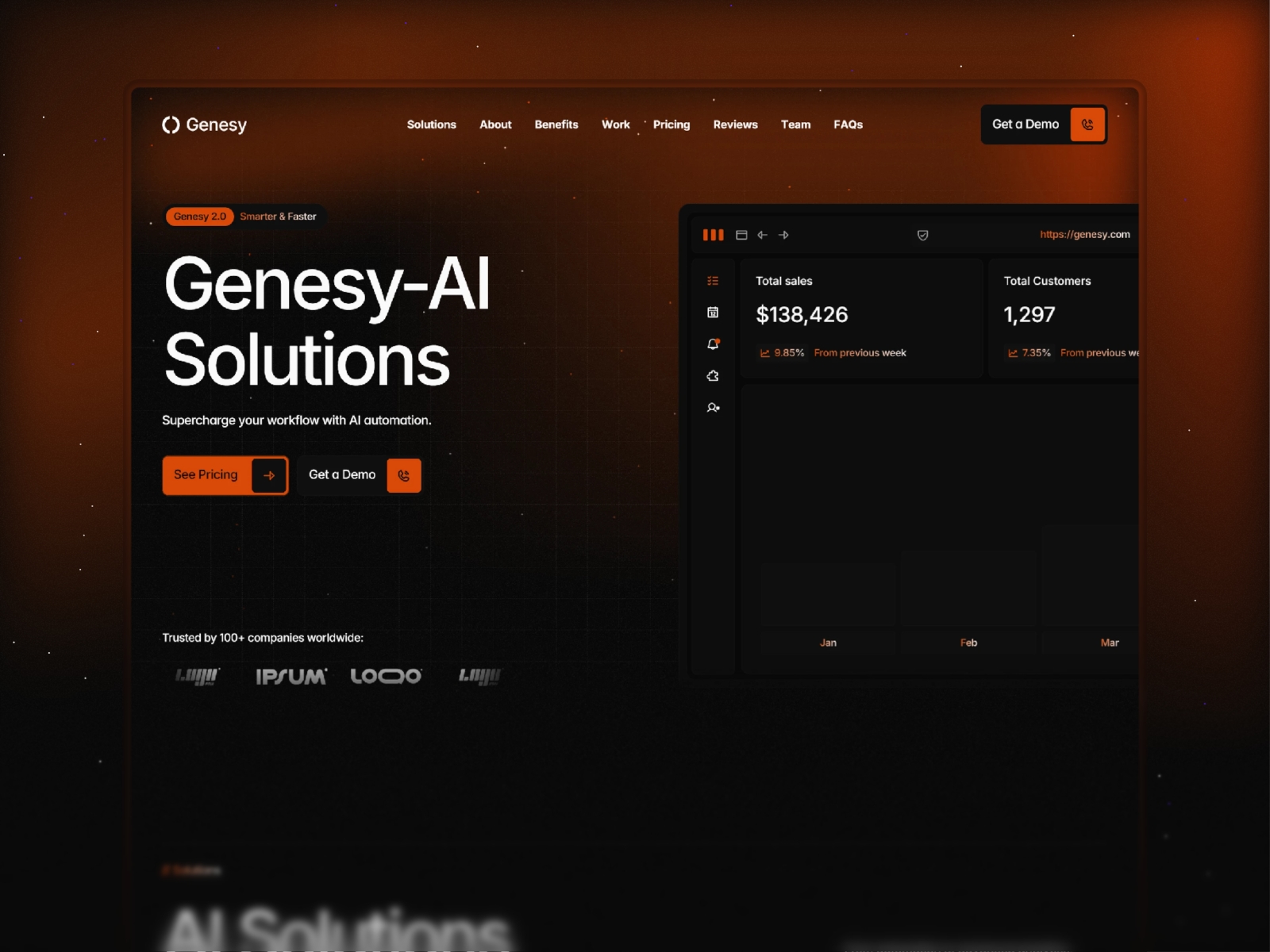 Screenshot of Genesy website