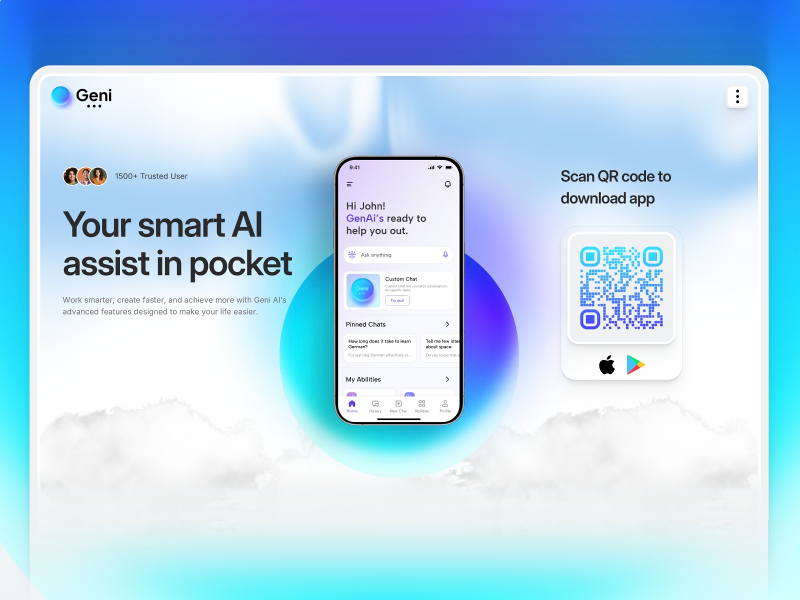 Screenshot of Geniai website