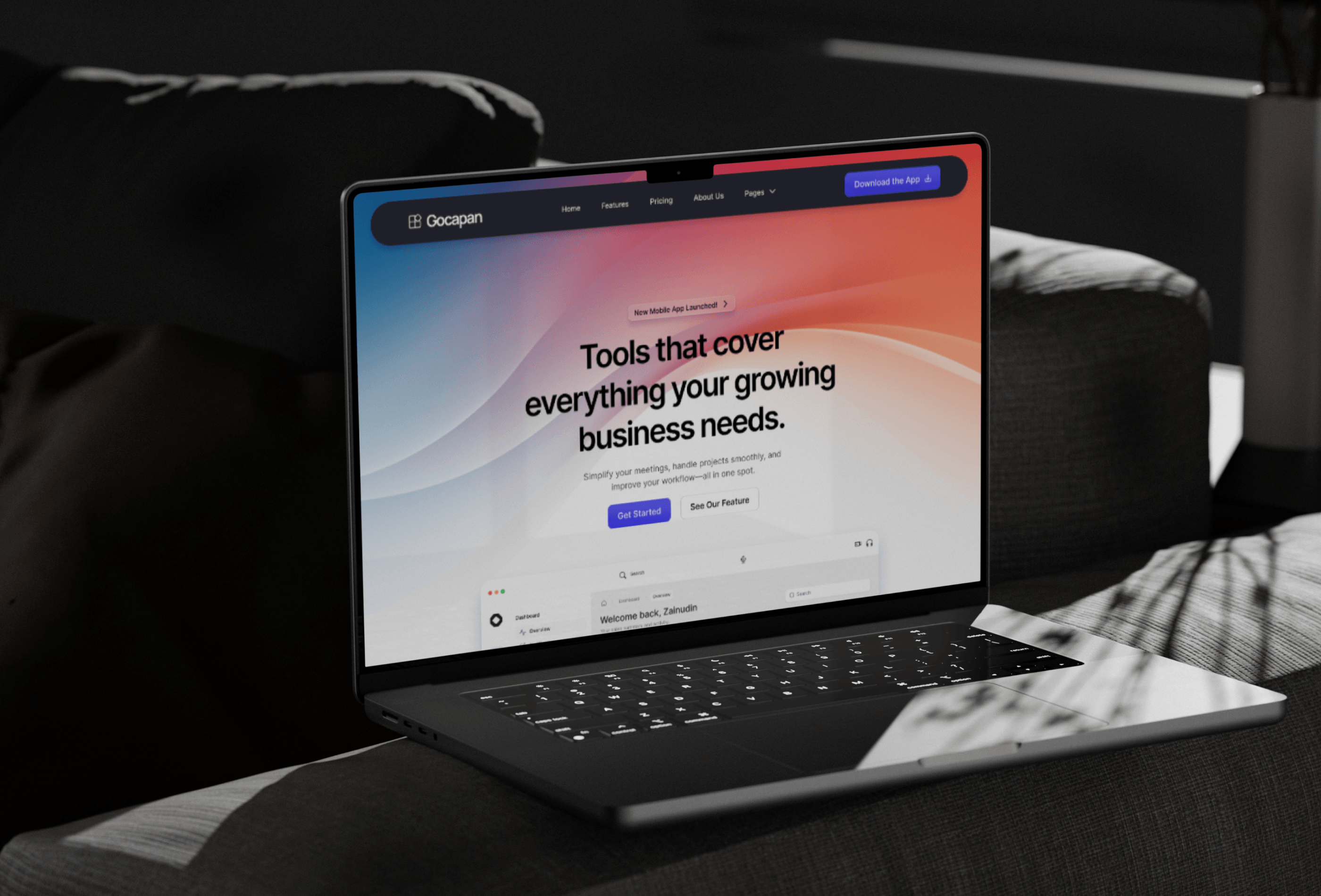 Screenshot 2 of Gocapan saas landing page business