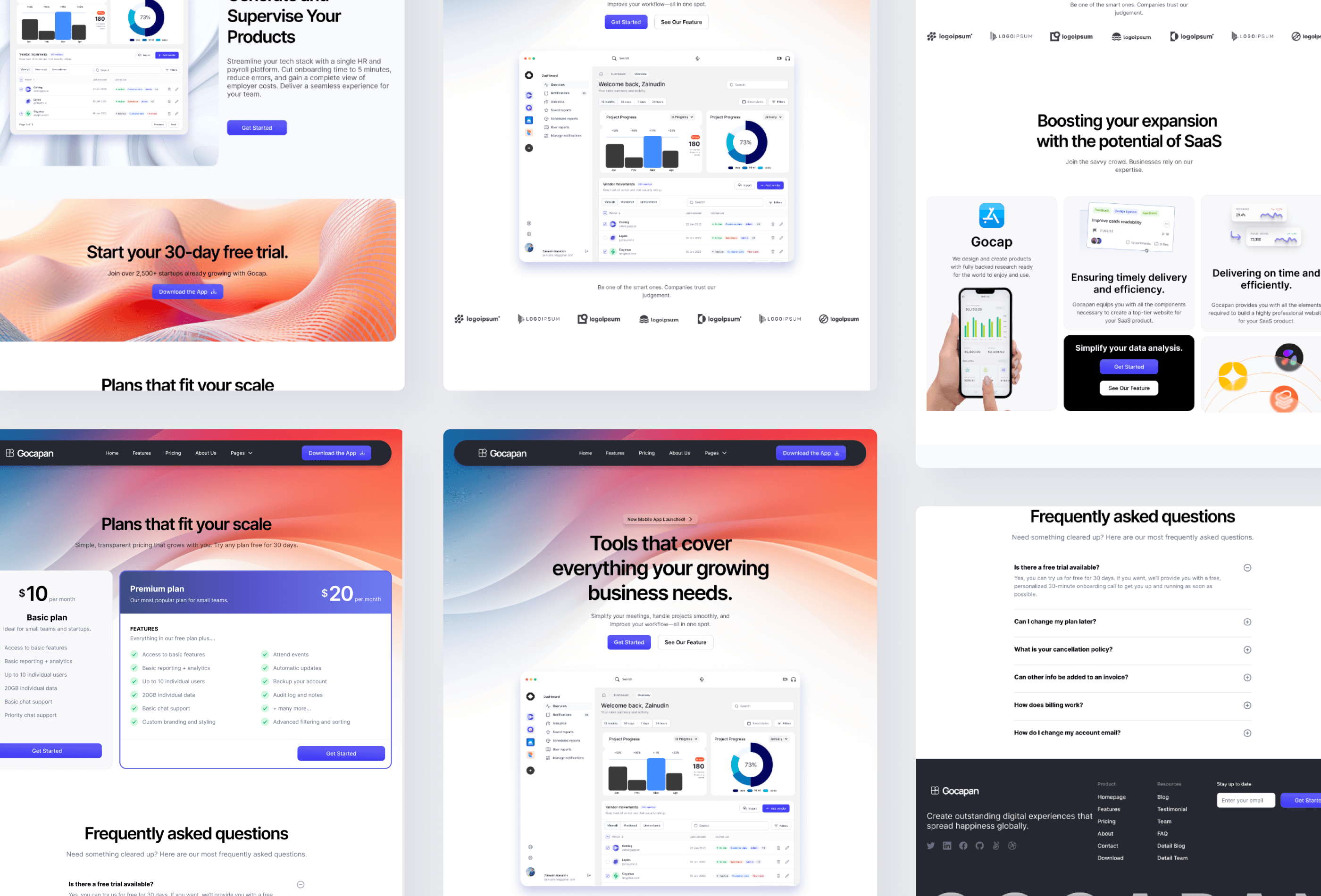 Screenshot 4 of Gocapan saas landing page business