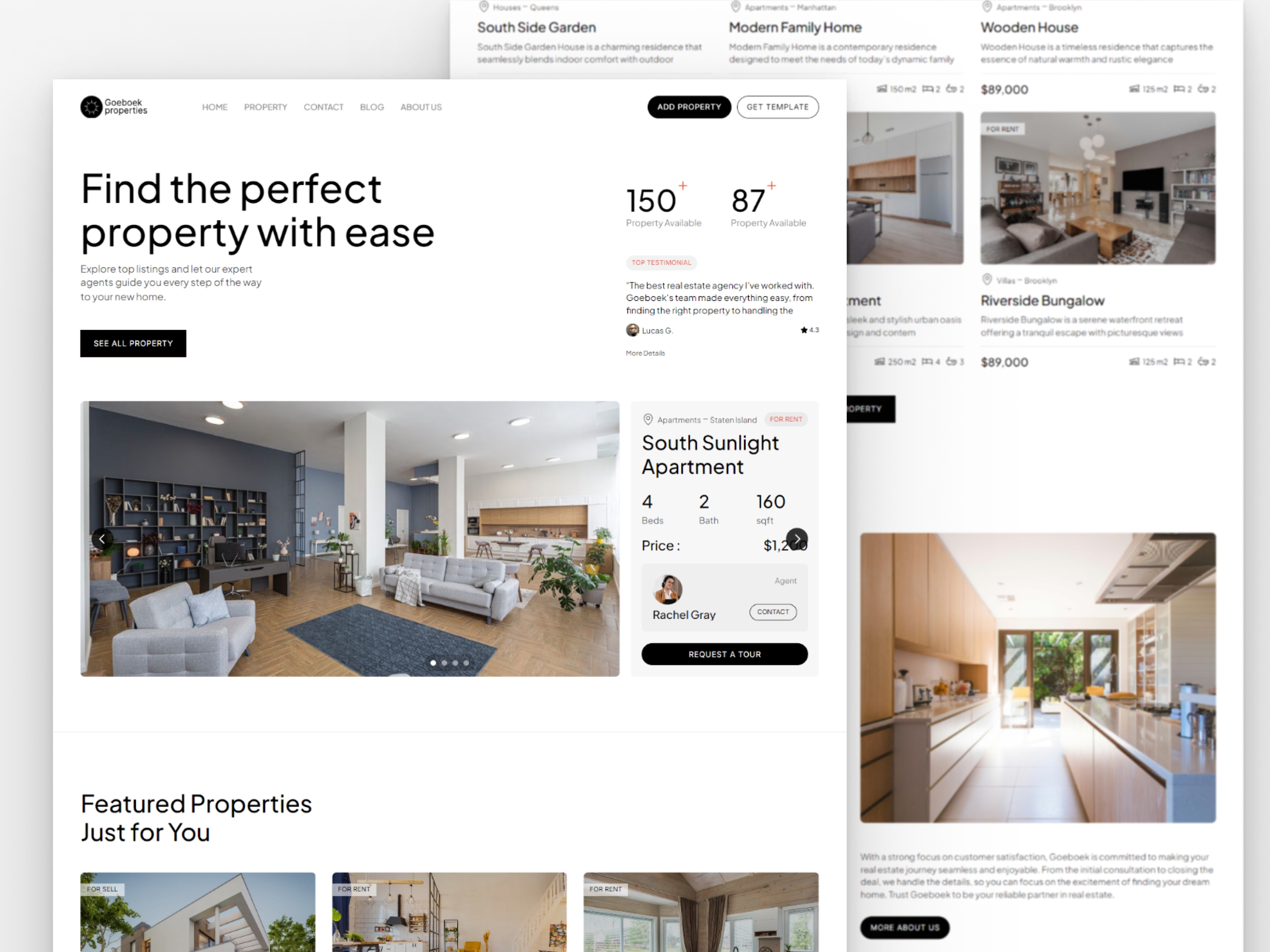 Screenshot 2 of Goeboek real estate and property website