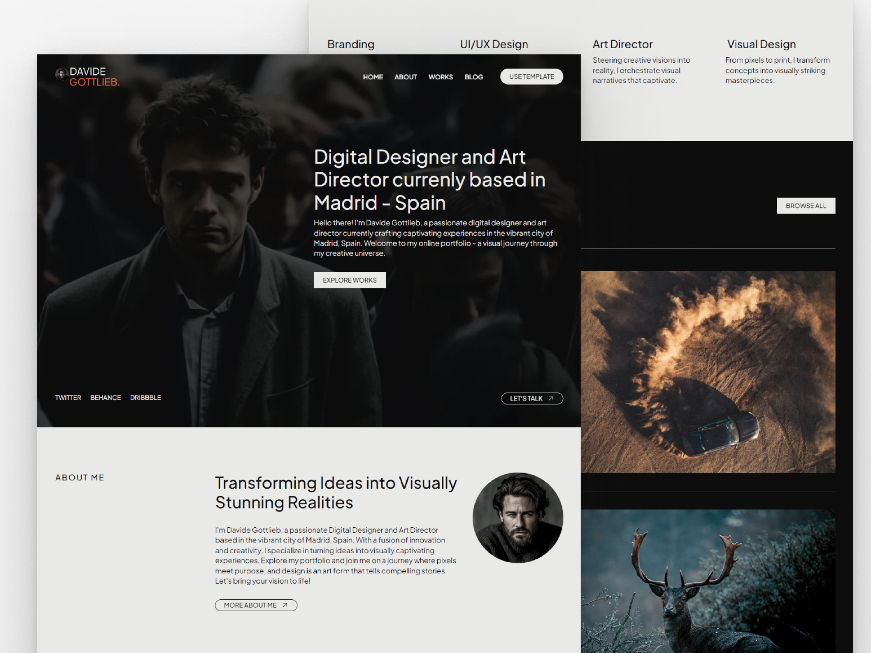 Screenshot 2 of Gottlieb personal portfolio website