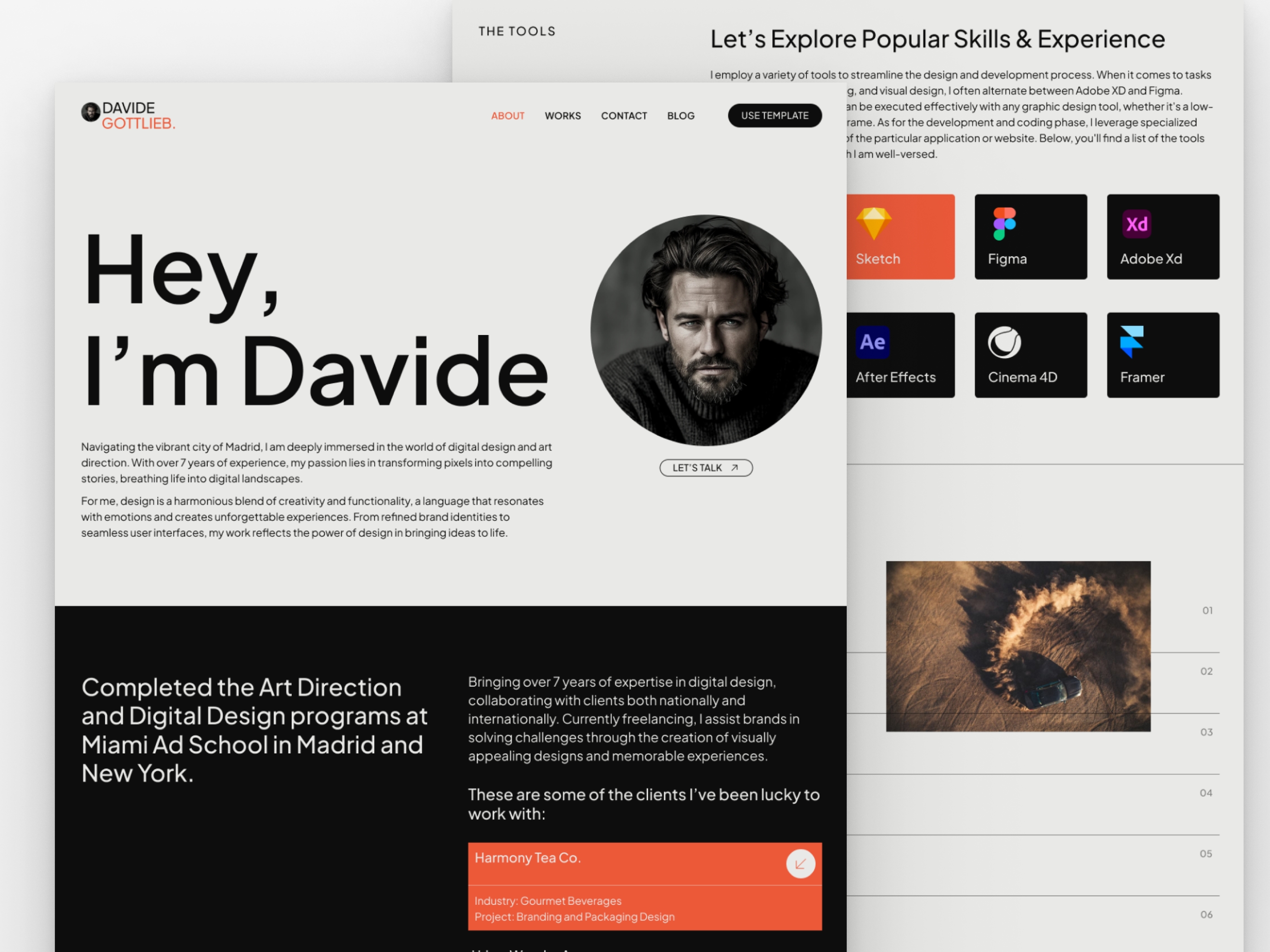 Screenshot 3 of Gottlieb personal portfolio website