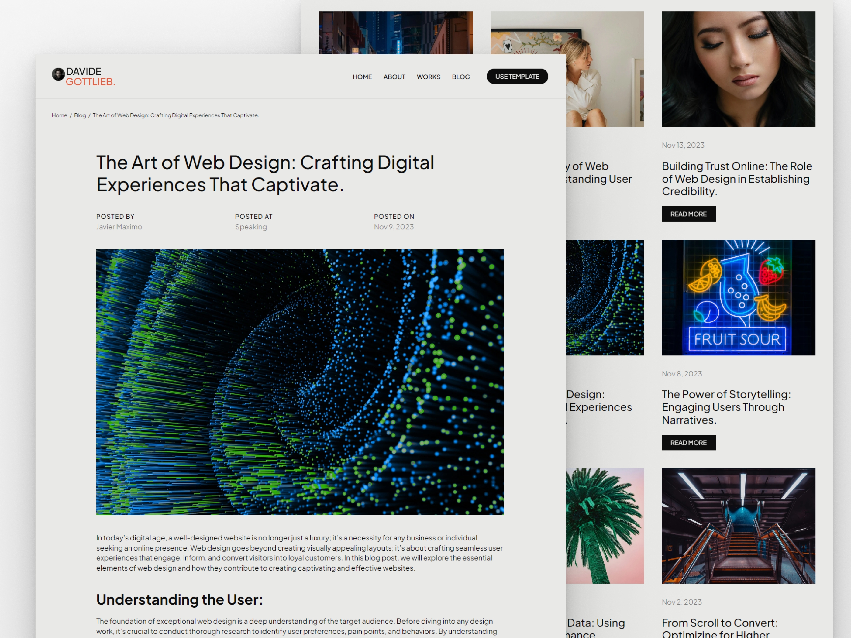 Screenshot 4 of Gottlieb personal portfolio website