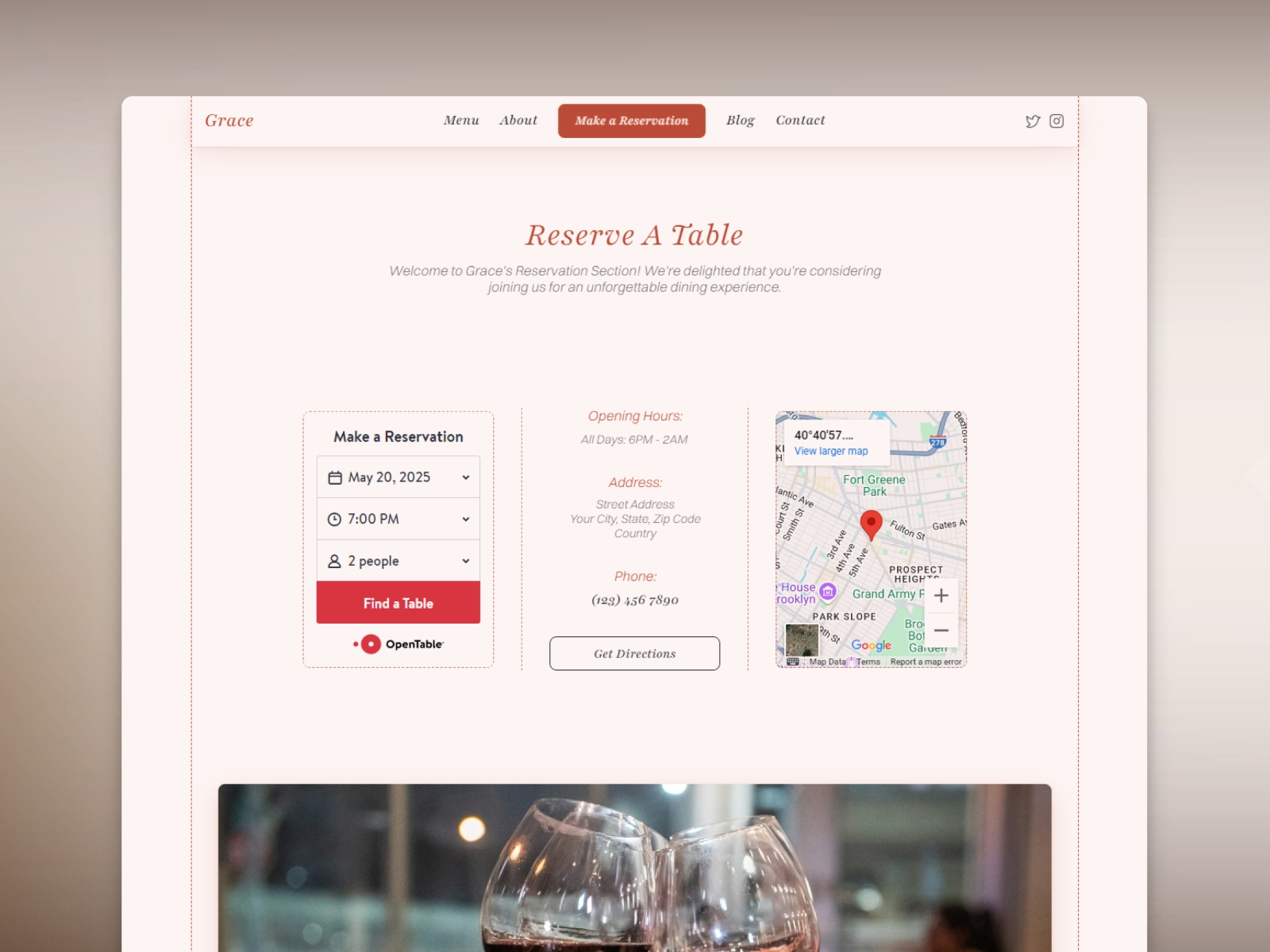 Screenshot 4 of Grace restaurant template