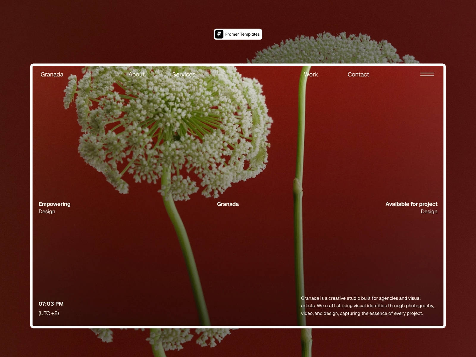 Screenshot of Granada website