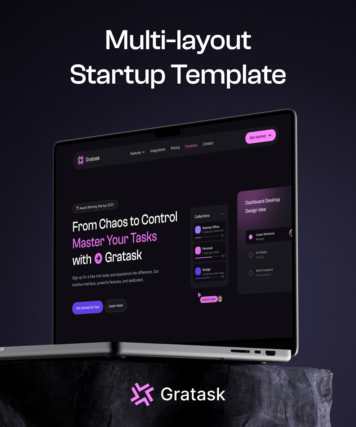 Screenshot of Gratask website