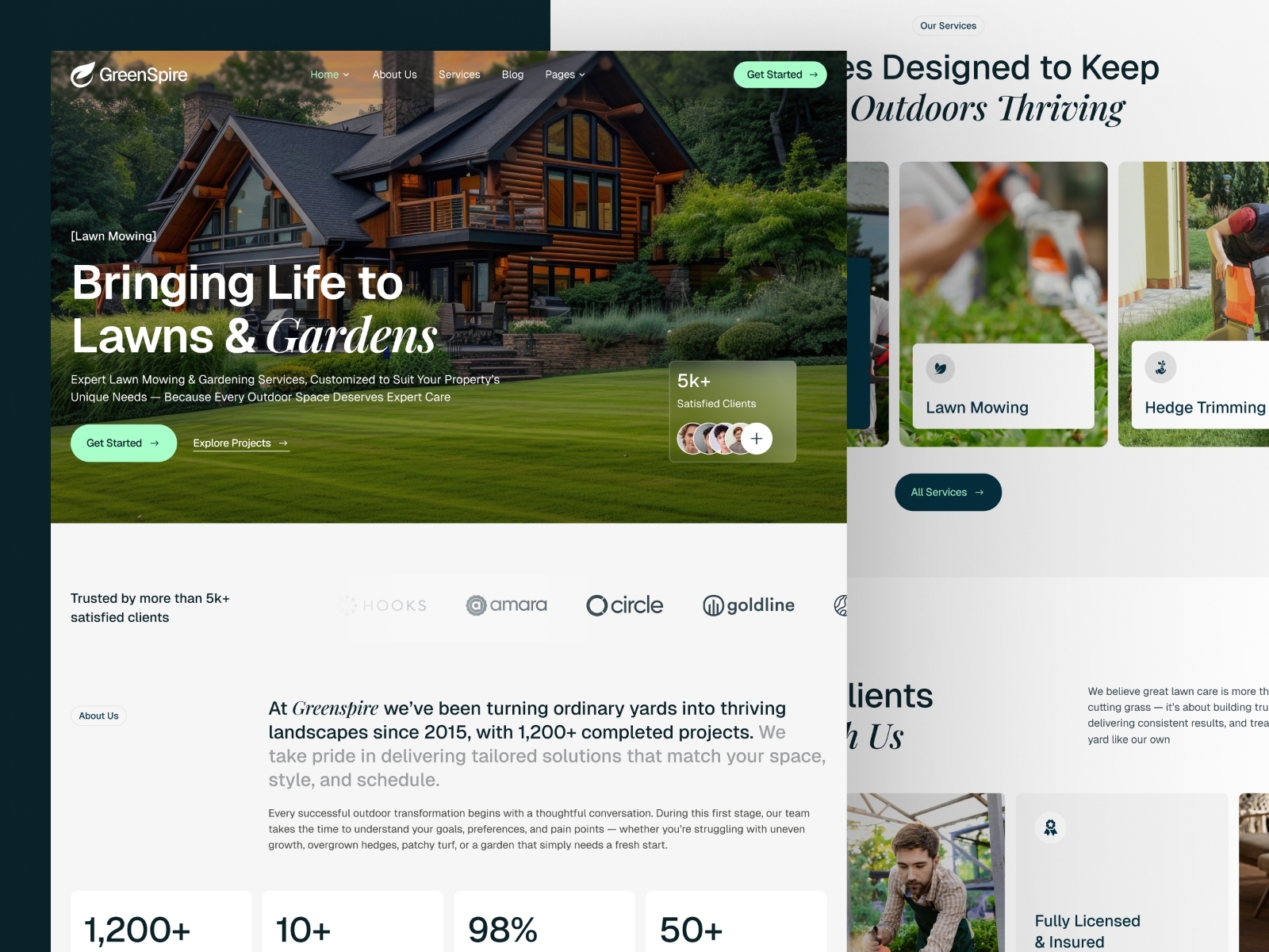 Screenshot of Greenspire website